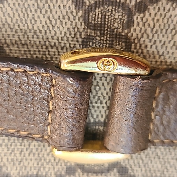 GUCCI ACCESSORIES VINTAGE 70'S WEB SHERRY COATED CANVAS TOTE BAG W SERIAL# - Picture 10 of 17